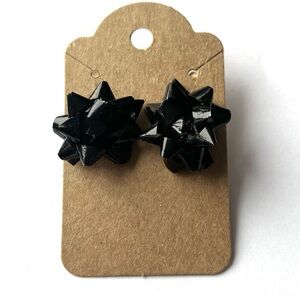 2/$15- New Year’s Eve Black Bow Earrings Handmade